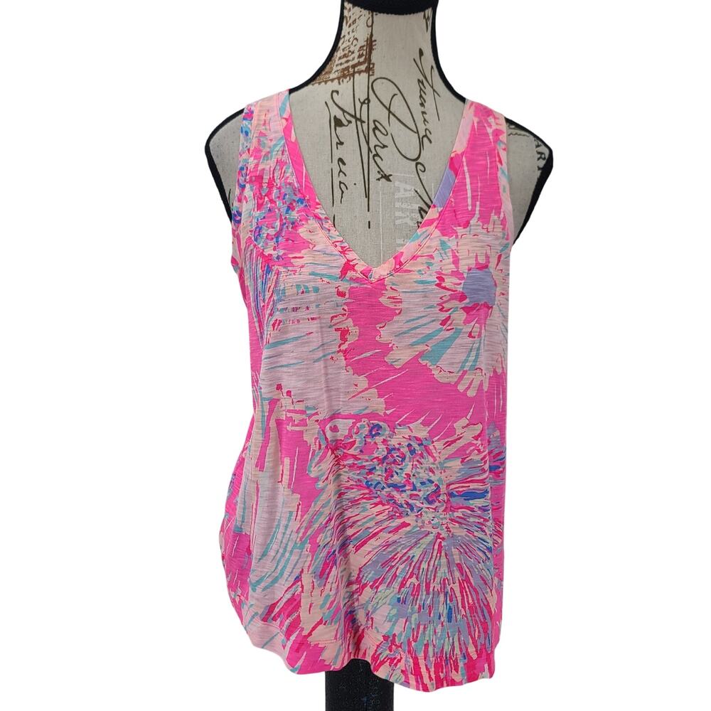 Lilly Pulitzer Jaylynne tank SZ Small Pink Never Been Betta Resort Wear Preppy